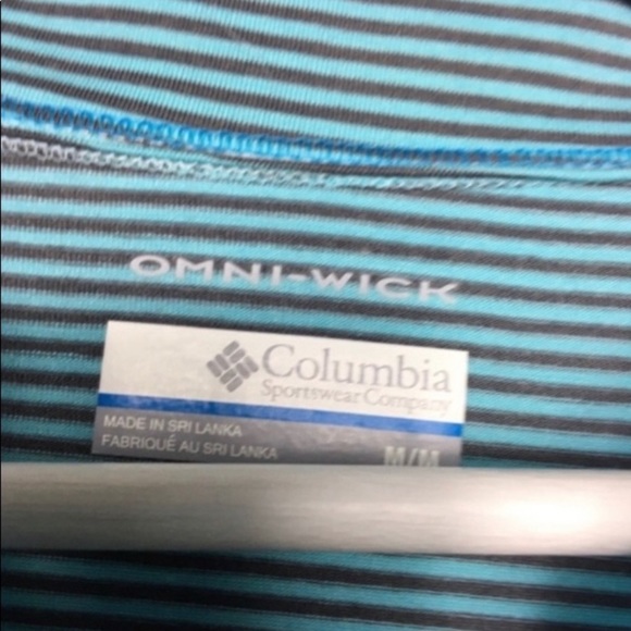 Columbia Green Striped 1/4 Zip Athletic Active Neckline Pullover Sweatshirt M - Picture 4 of 5